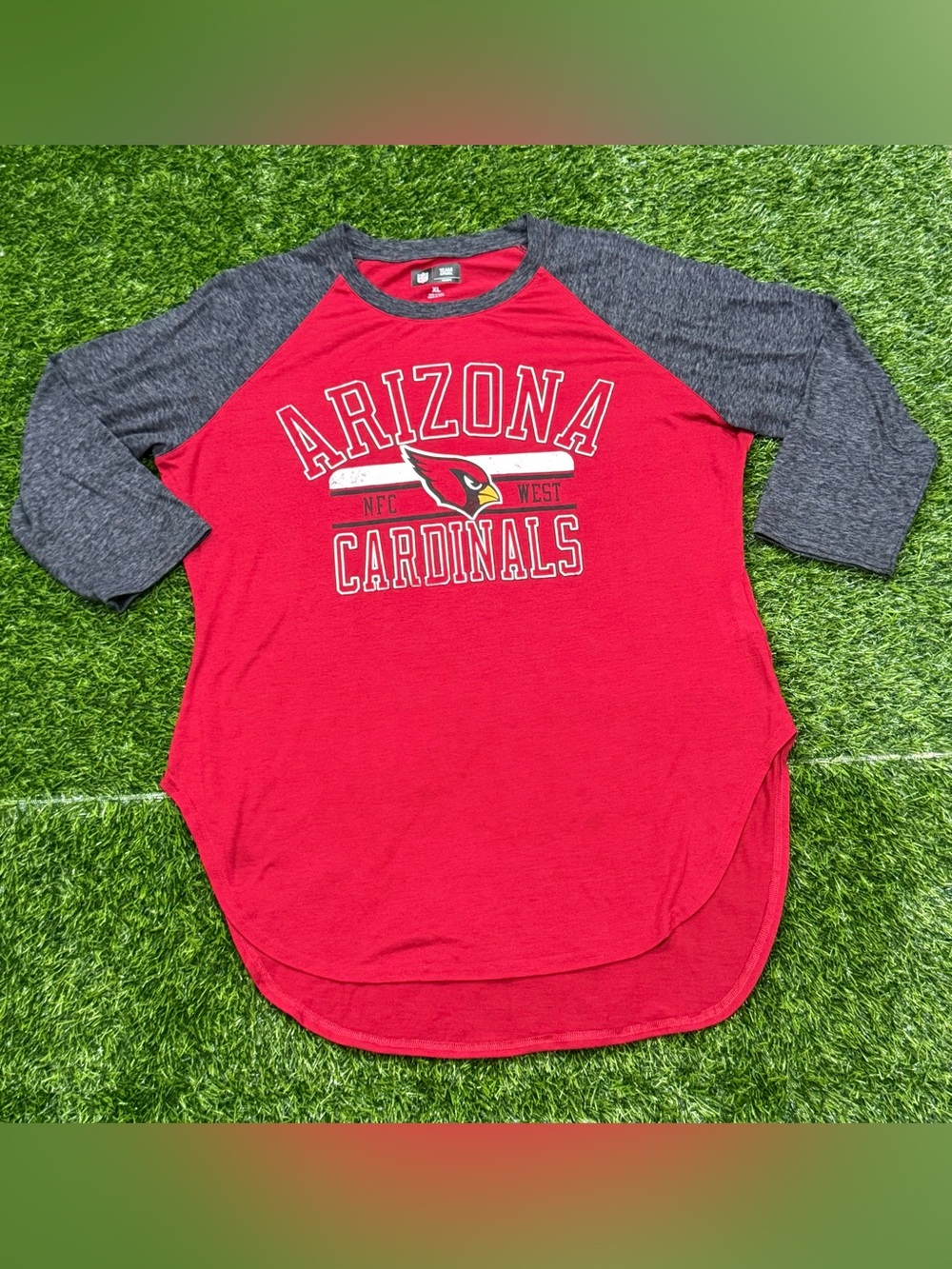 Women's Officially Licensed Arizona Cardinals NFC West 3/4 Raglan Sleeve T-Shirt